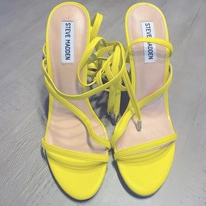 Brand New Steve Madden Yellow Strappy Heels